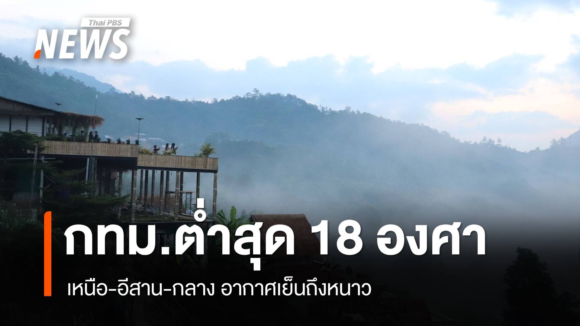 สภาพอากาศวันนี้ เหนือ-อีสาน-กลาง อากาศเย็นถึงหนาว กทม.ต่ำสุด 18 องศาฯ