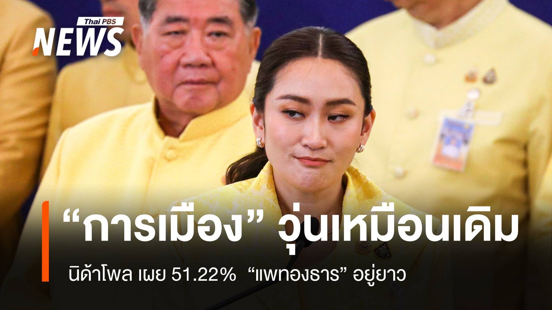 นิด้าโพล เผย ประชาชน 50.61% ชี้การเมืองวุ่นวายเหมือนเดิม “แพทองธาร”อยู่ยาว