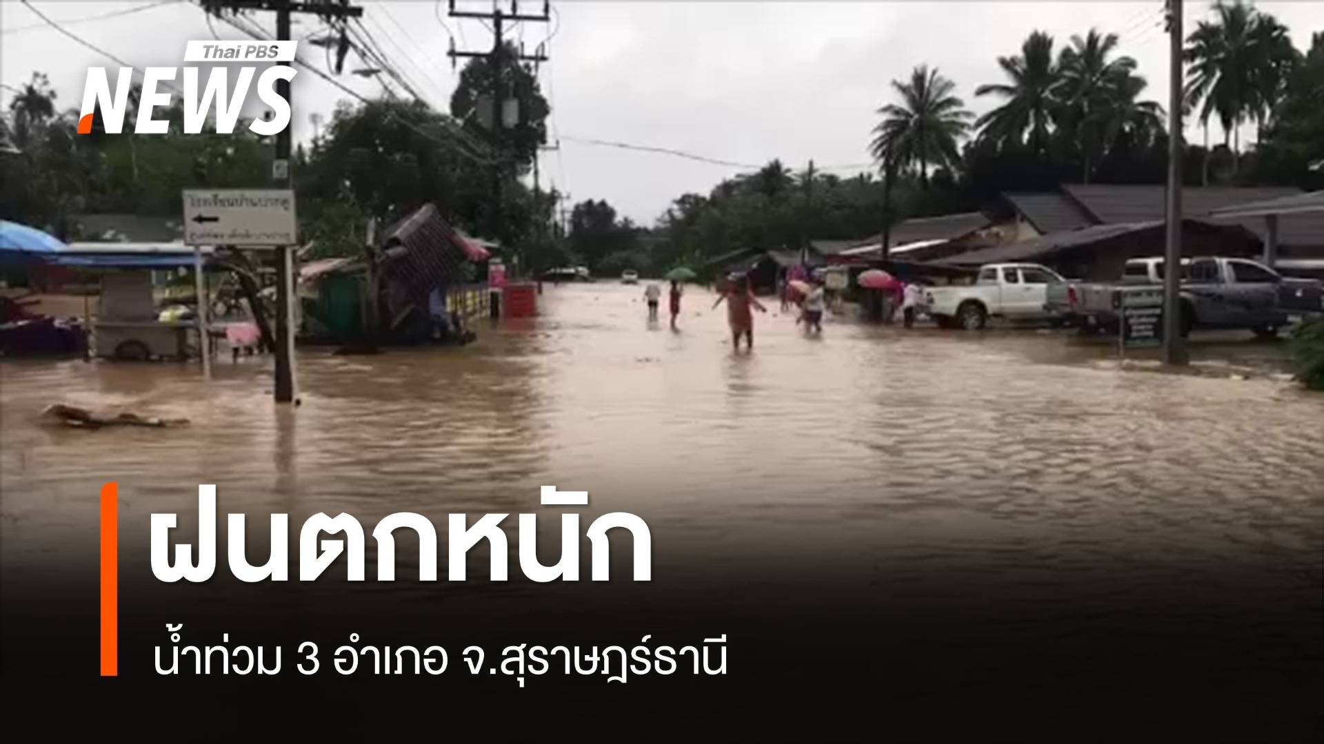 ฝนตก-น้ำป่าไหลหลาก ท่วมแล้ว 3 อำเภอ จ.สุราษฎร์ธานี 