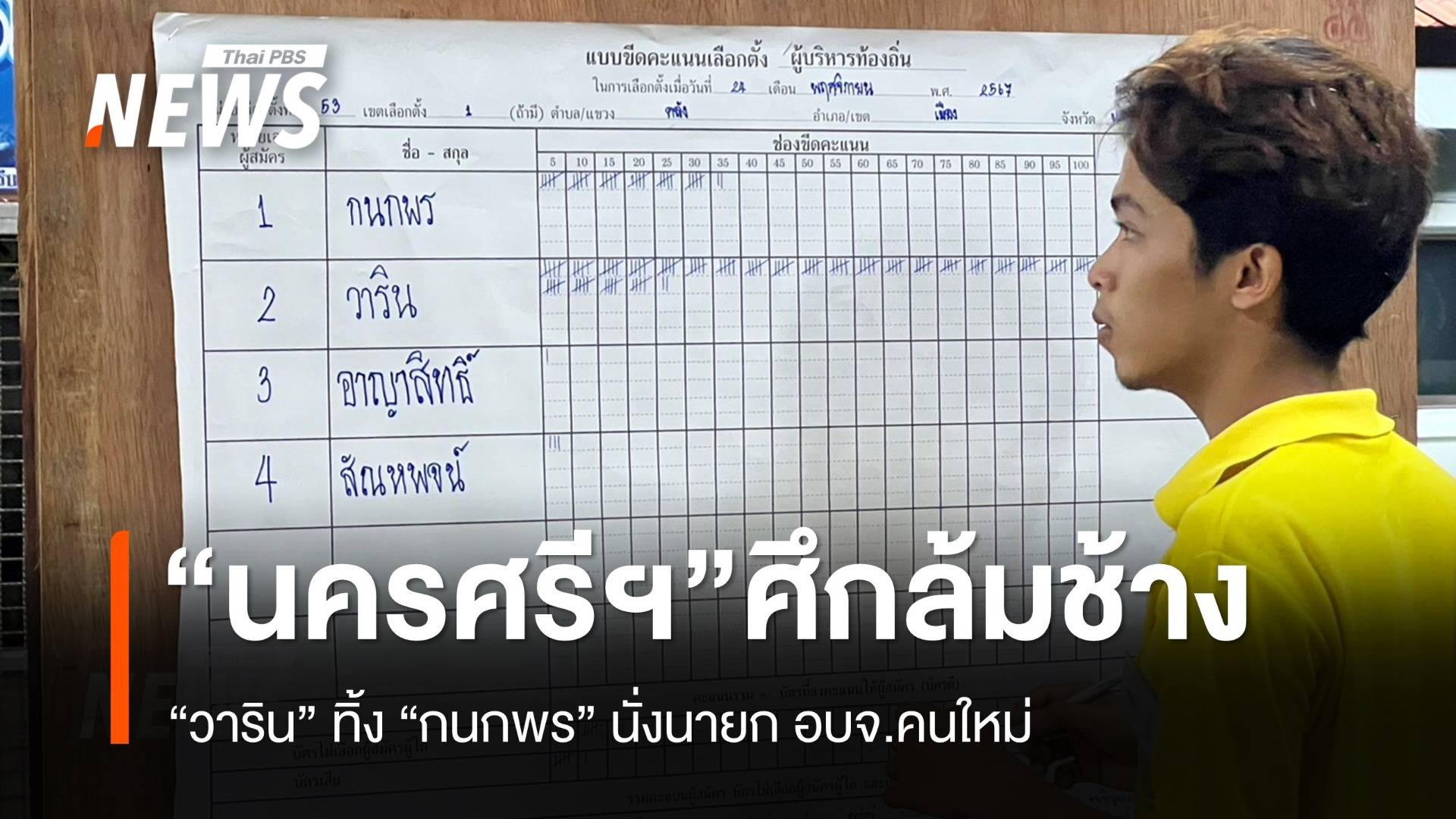 ศึกล้มช้าง “วาริน” ทิ้ง “กนกพร” นั่งนายก อบจ.นครศรีฯ คนใหม่