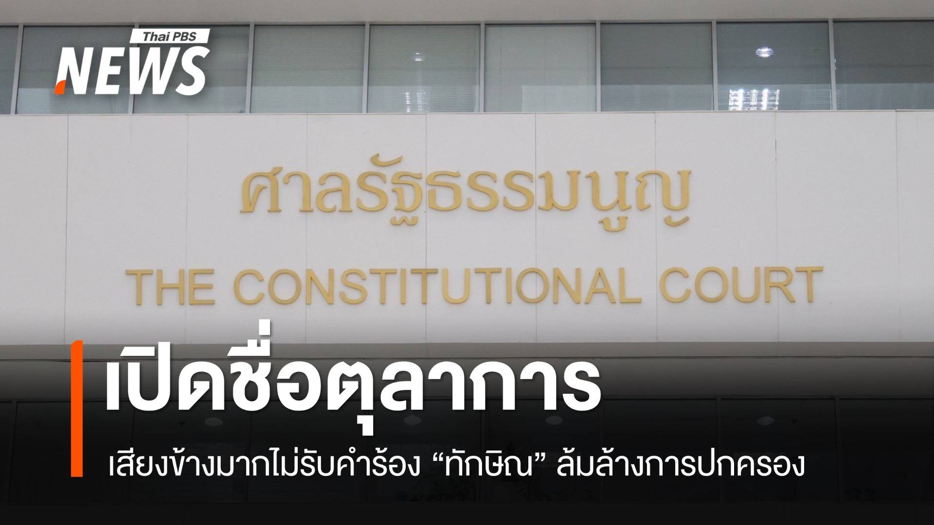 เปิดชื่อตุลาการศาล รธน.เสียงข้างมากไม่รับคำร้อง "ทักษิณ" ล้มล้างการปกครอง
