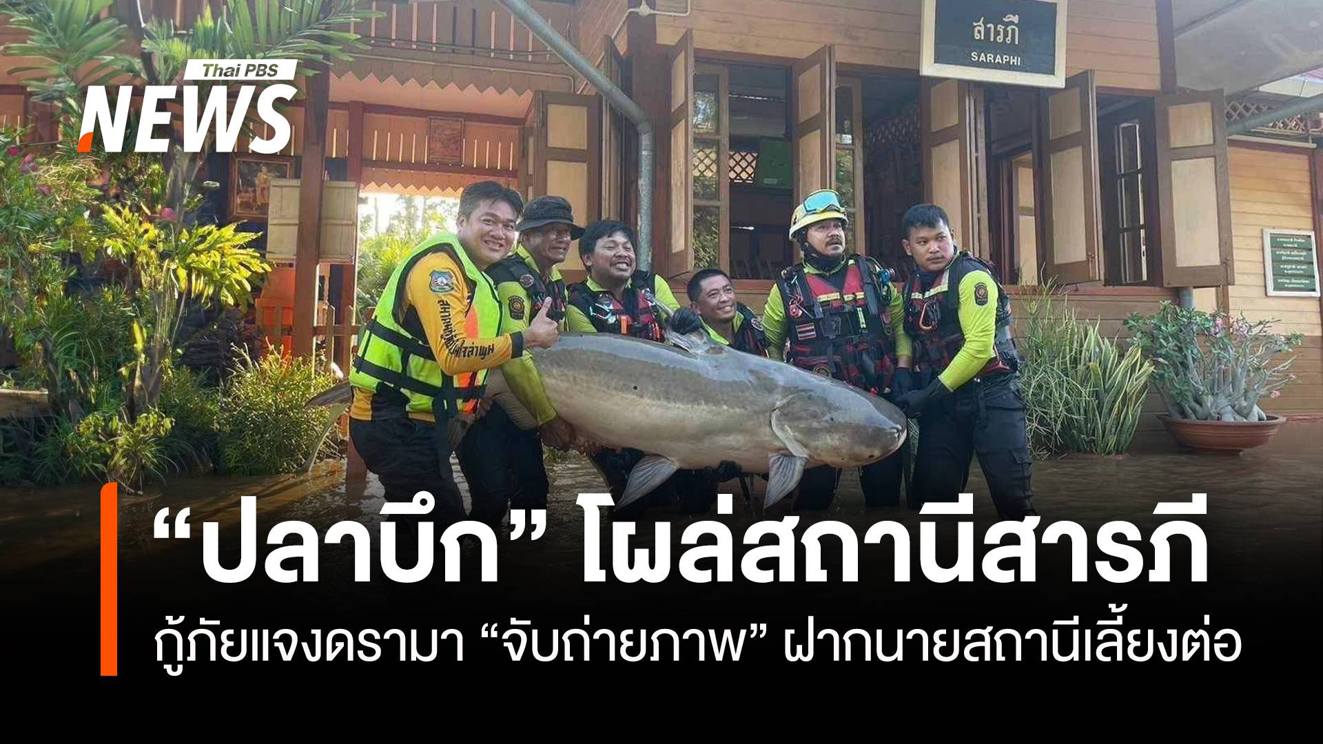 กู้ภัยแจงดรามา "ปลาบึก" โผล่สถานีรถไฟสารภี ยังไม่รู้ชะตากรรม
