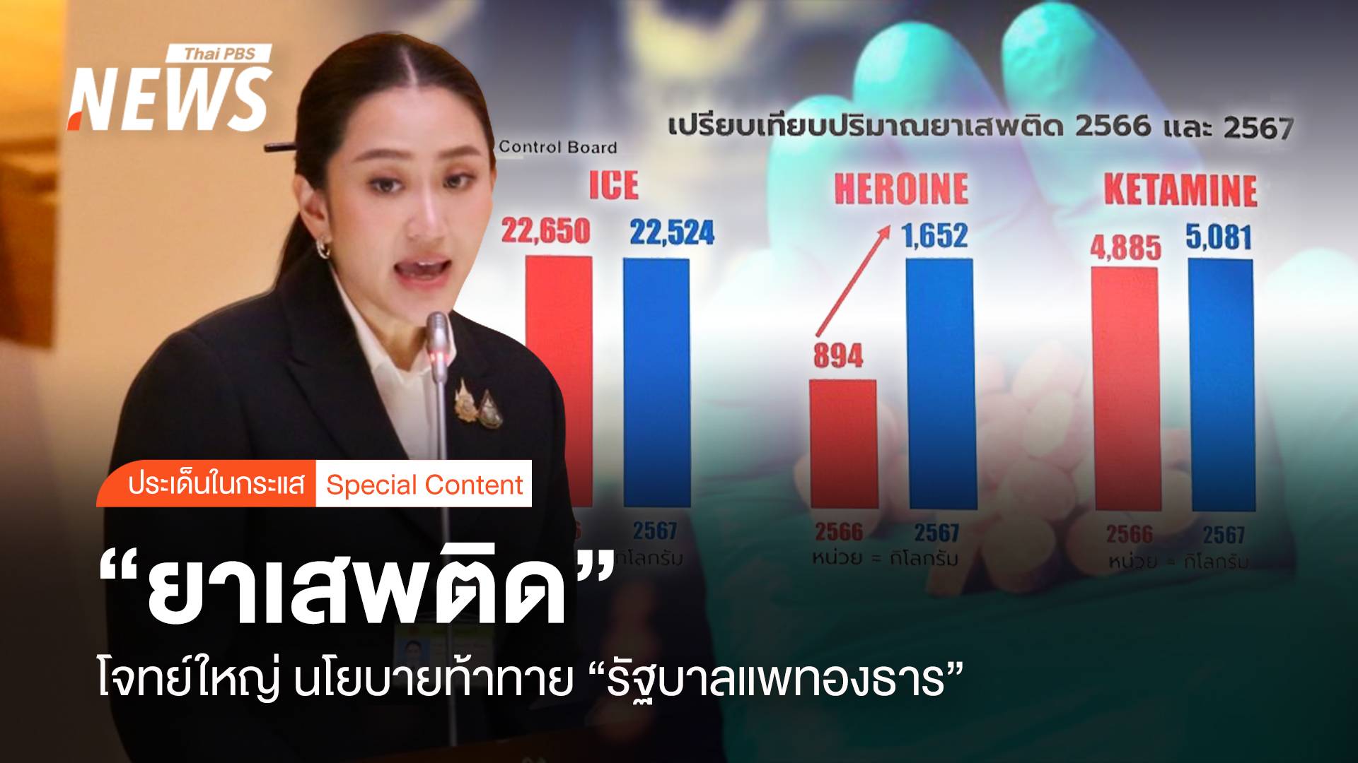 "ยาเสพติด" โจทย์ใหญ่ นโยบายท้าทายของ "รัฐบาลแพทองธาร"