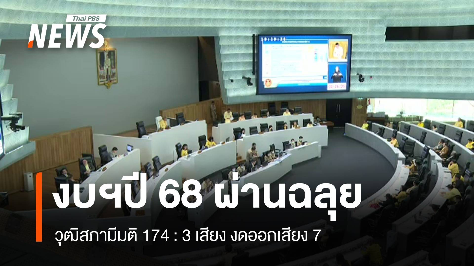 มติวุฒิสภา 174 : 3 เสียง ผ่านร่างงบฯ ปี 68 