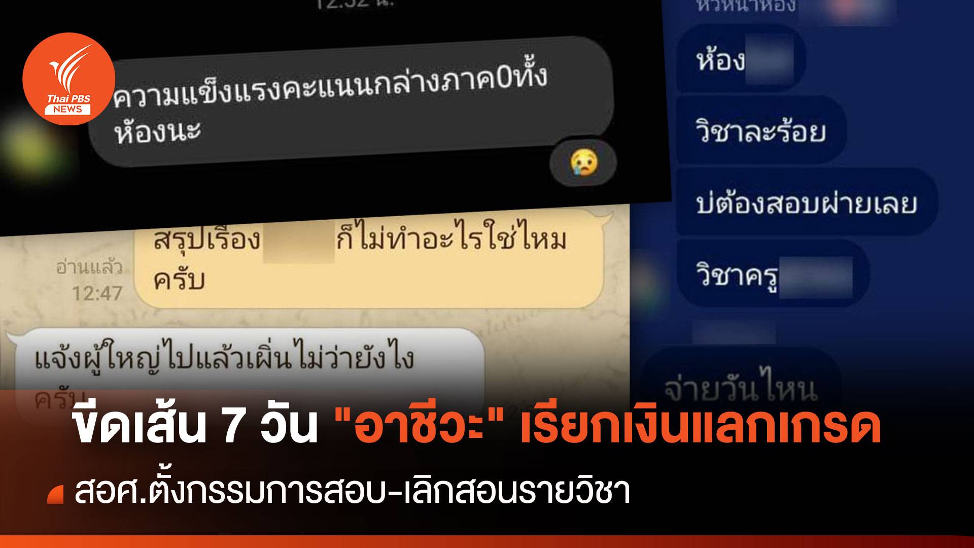 สอศ.ขีดเส้น 7 วันปม "อาชีวะ" เรียกเงินแลกเกรด-ตั้งกก.สอบ