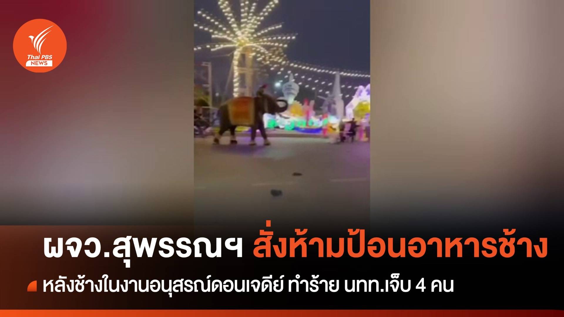 ผจว.สุพรรณบุรี สั่งห้ามป้อนอาหารช้างงานอนุสรณ์ดอนเจดีย์