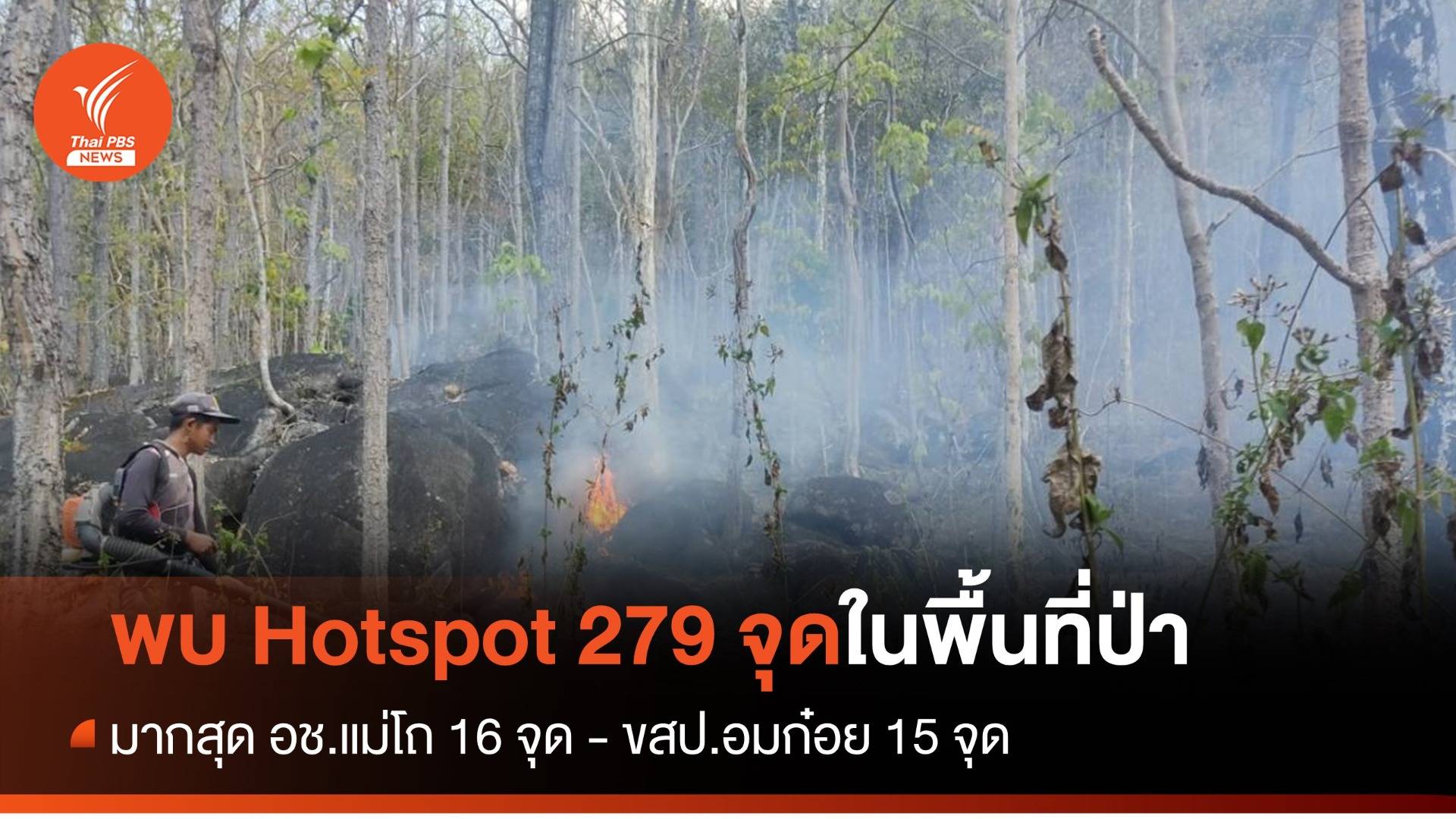 พบ Hotspot ในพื้นที่ป่า 279 จุด มากสุดอุทยานฯ แม่โถ 16 จุด