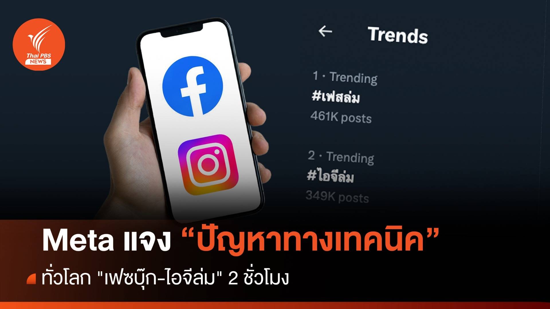 Meta แจงปัญหาทางเทคนิค "เฟซบุ๊ก-ไอจีล่ม" 2 ชั่วโมง
