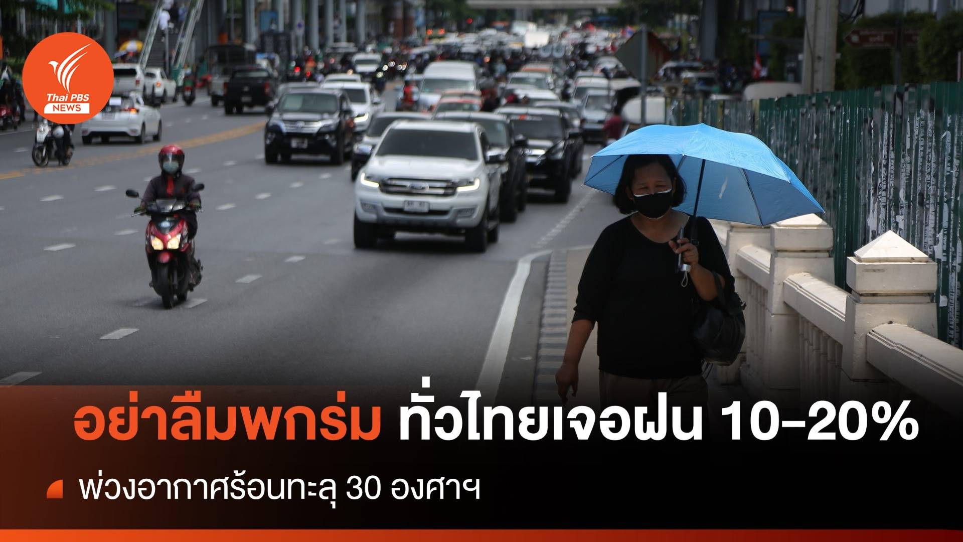 สภาพอากาศวันนี้ ทั่วไทยเจอฝน 10-20% อากาศร้อนทะลุ 30 องศาฯ