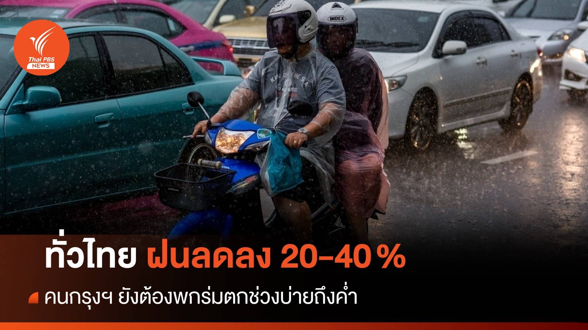 สภาพอากาศวันนี้ ทั่วไทยฝนเริ่มลด กทม.30% ตกช่วงบ่ายถึงค่ำ