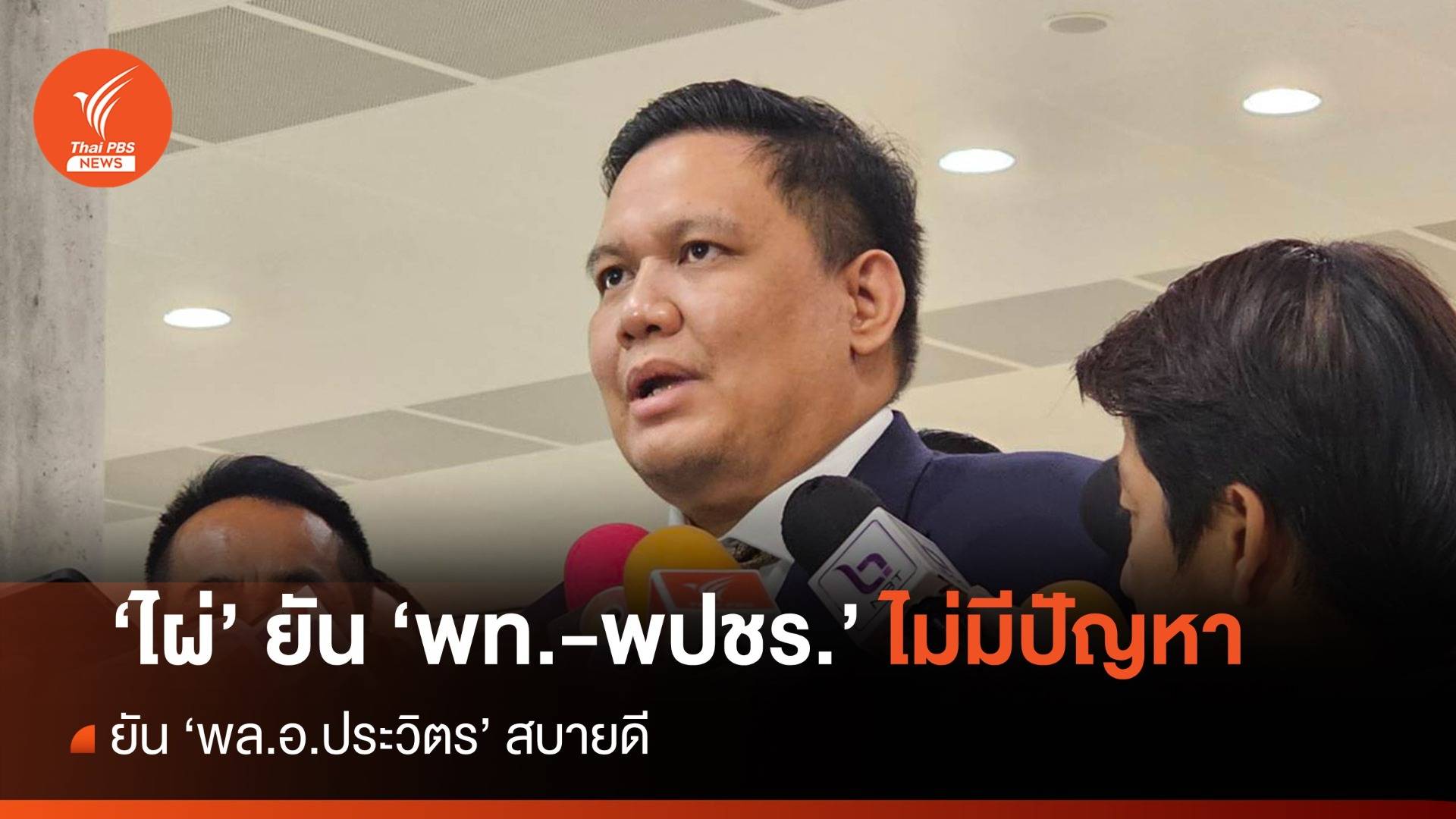 "ไผ่" ยัน "เพื่อไทย - พลังประชารัฐ" ไม่มีปัญหา - "พล.อ.ประวิตร" สบายดี     