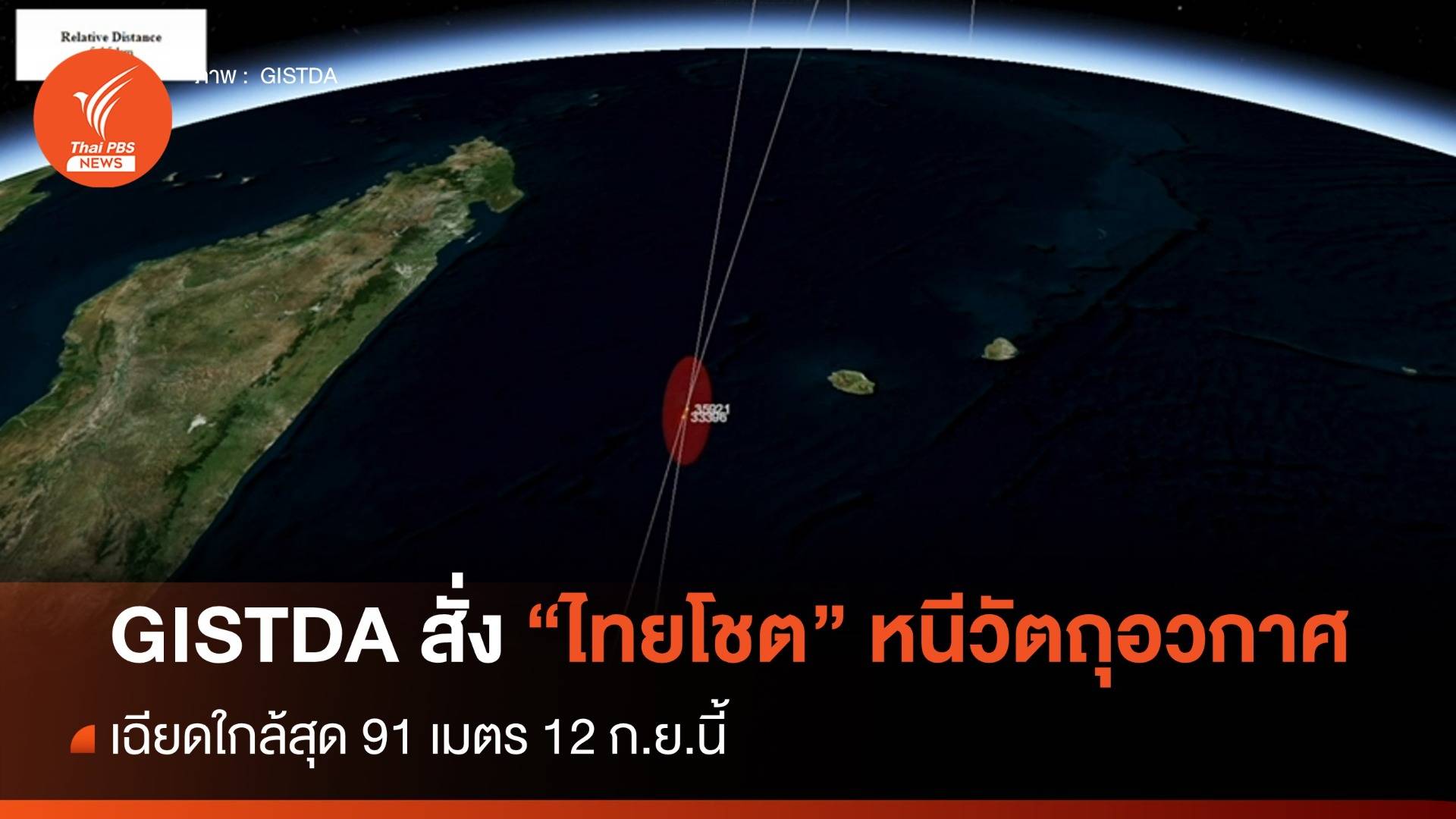 GISTDA สั่งดาวเทียมไทยโชตหนีวัตถุอวกาศเฉียดใกล้สุด 91 เมตร