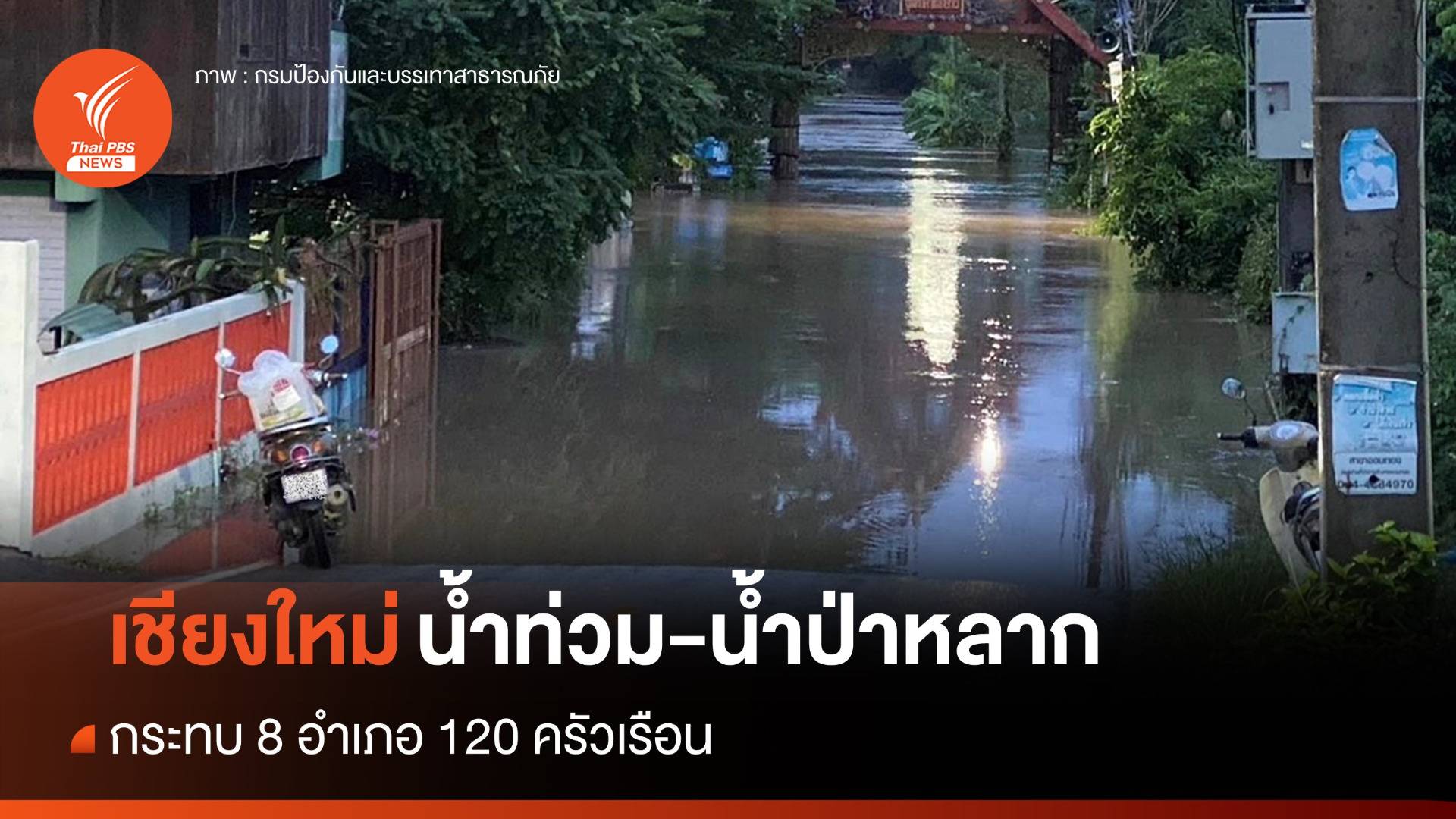 ฝนตกหนัก! ปภ.เชียงใหม่เผยกระทบ 8 อำเภอประสบน้ำท่วม-น้ำป่า