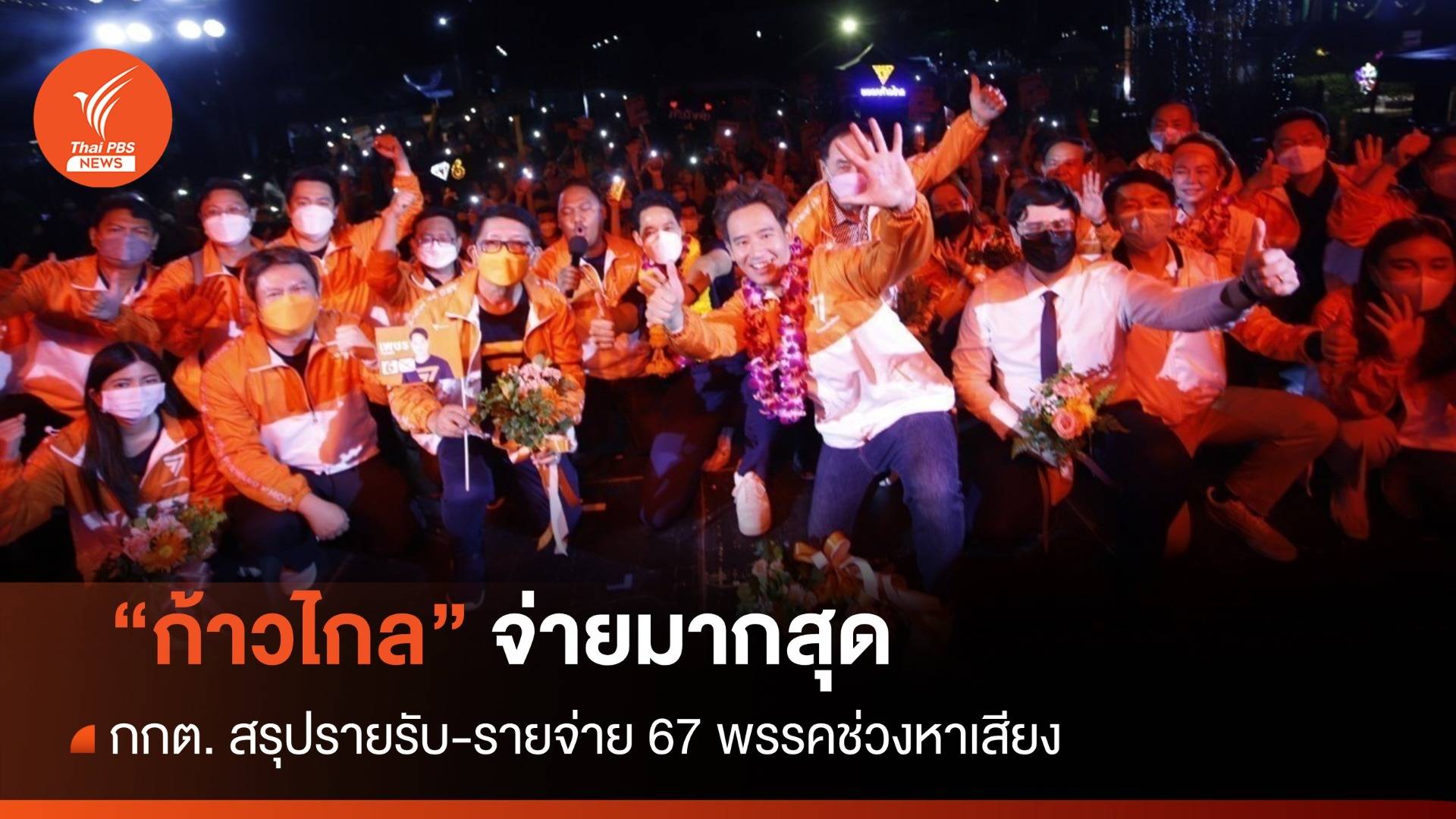 กกต. เปิดรายจ่ายช่วงหาเสียง "ก้าวไกล" จ่ายเยอะสุด 40.9 ล้าน