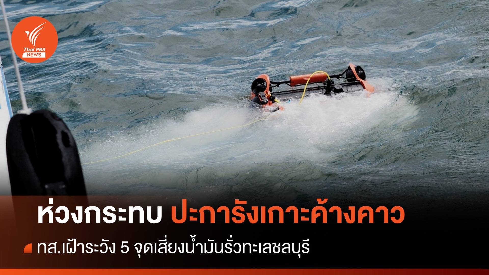 ทส.เฝ้าระวัง 5 จุดเสี่ยง "น้ำมันรั่วชลบุรี" ห่วงปะการังเกาะค้างคาว