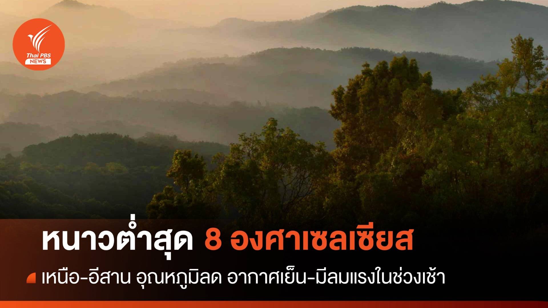 สภาพอากาศวันนี้ เหนือ-อีสาน อุณหภูมิลดอีก หนาวต่ำสุด 8 องศาฯ