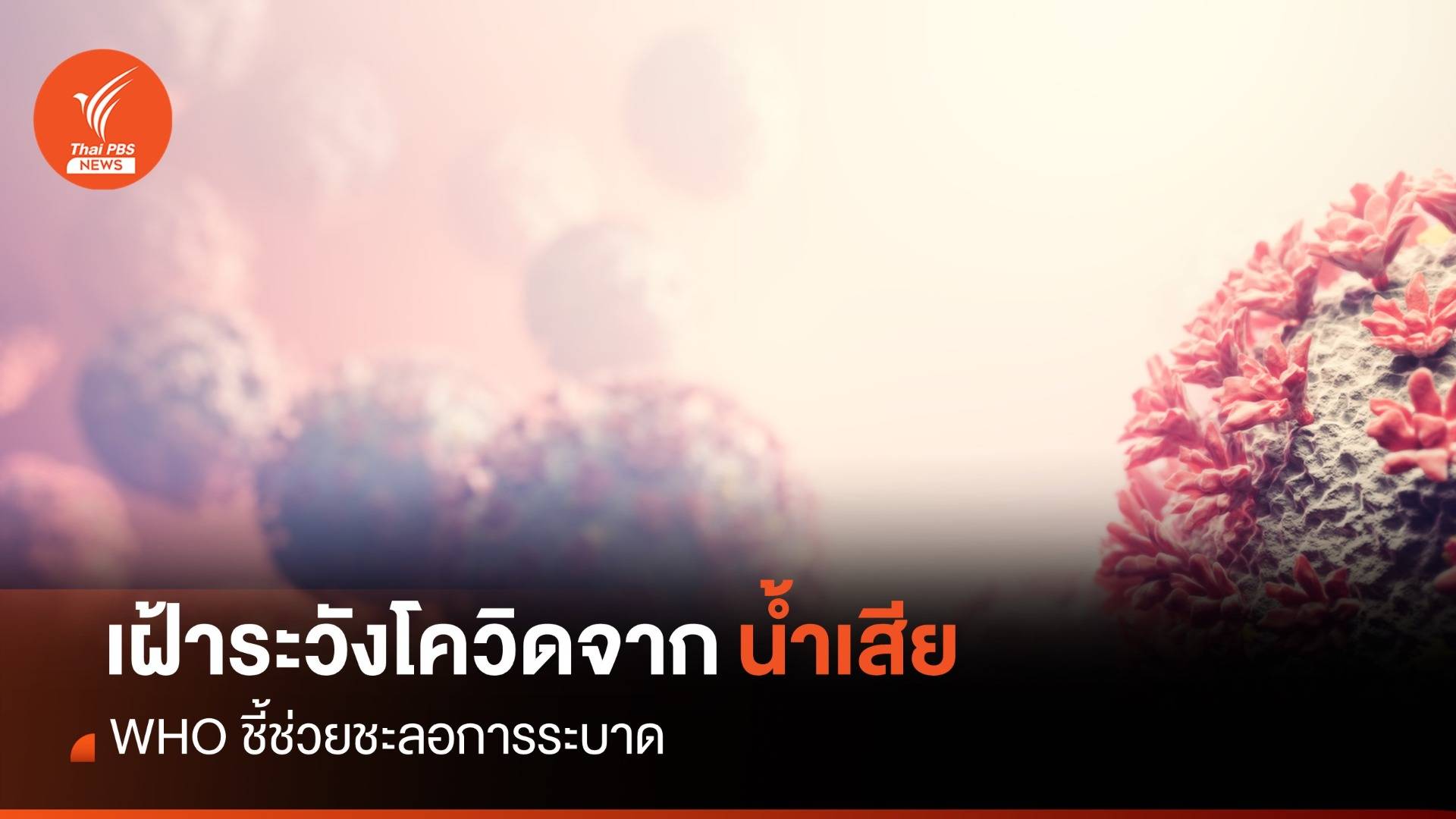 WHO แนะเฝ้าระวังการระบาดโควิด-19 จากน้ำเสีย