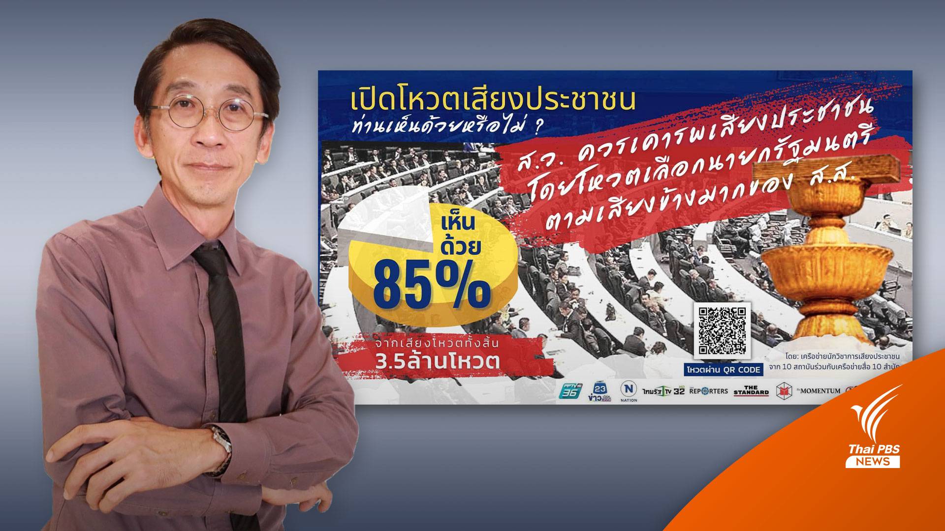 เลือกตั้ง2566 : ผลโหวต ปชช.ร้อยละ 85 ให้ ส.ว.เลือก "พิธา" เป็นนายกฯ