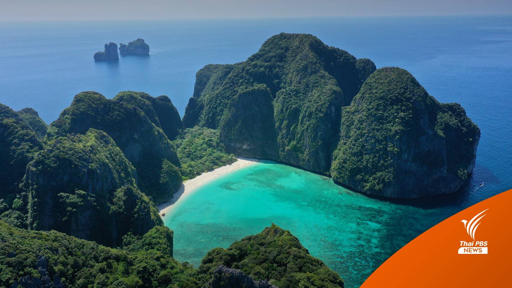 เปิดภาพถ่ายทางอากาศครั้งแรกของ “อ่าวมาหยา” ในรอบหลายเดือน