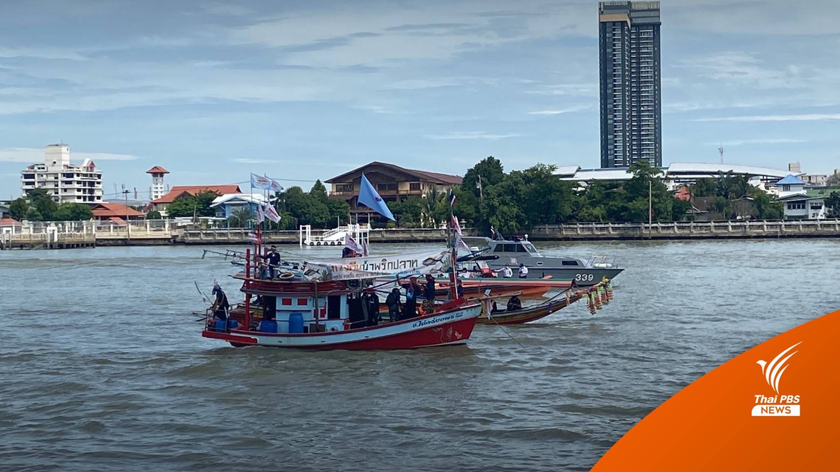 ล่องเรือเทียบท่ารัฐสภา ร้องหยุด "จับ-ขาย-ซื้อ" สัตว์น้ำวัยอ่อน