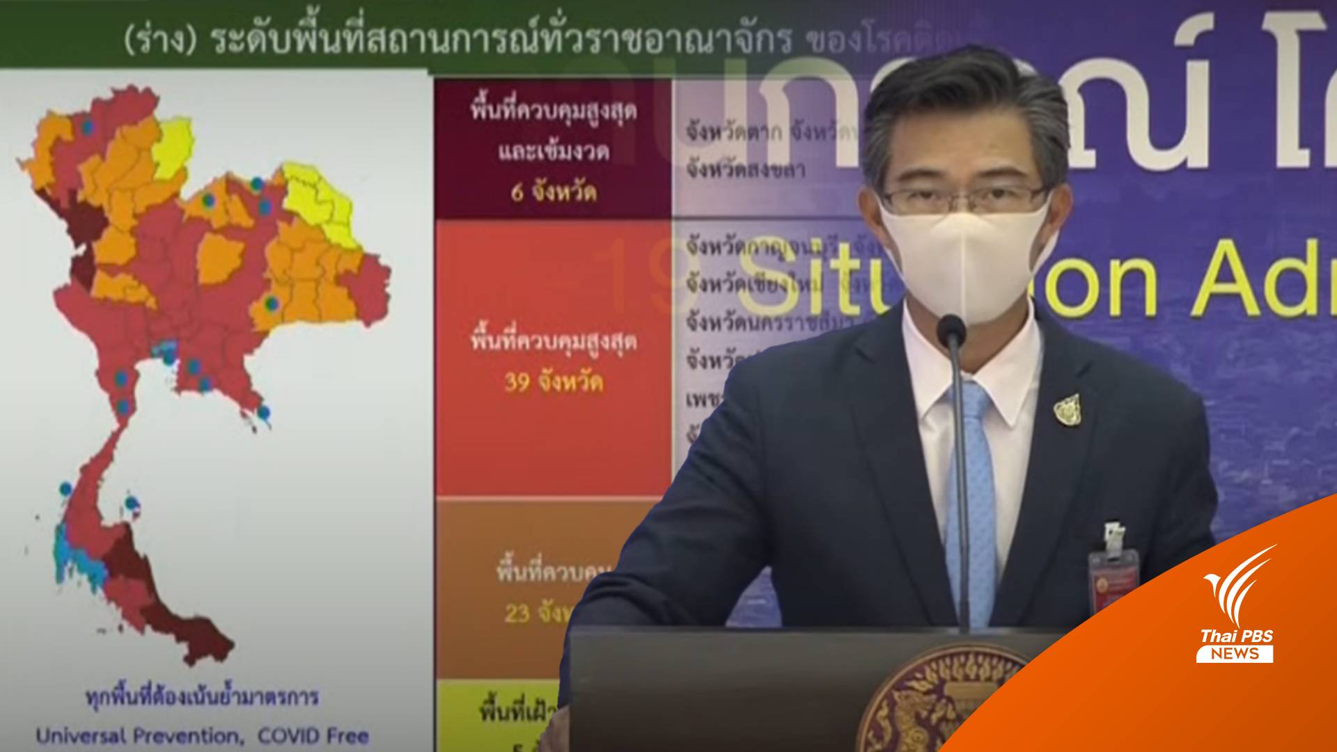 ศบค.ลดพื้นที่สีแดงเข้มเหลือ 6 จว. เลื่อนเปิด "ผับ-บาร์" เป็น 16 ม.ค.65
