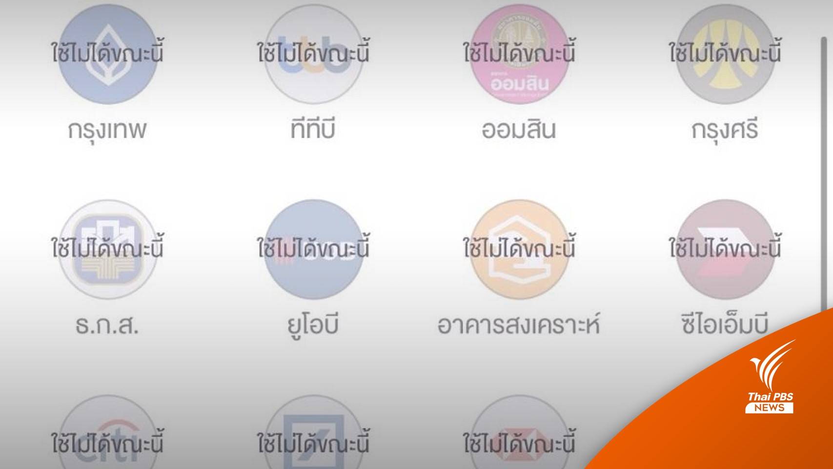 แอปฯ ธนาคารล่มเกือบทุกแห่ง