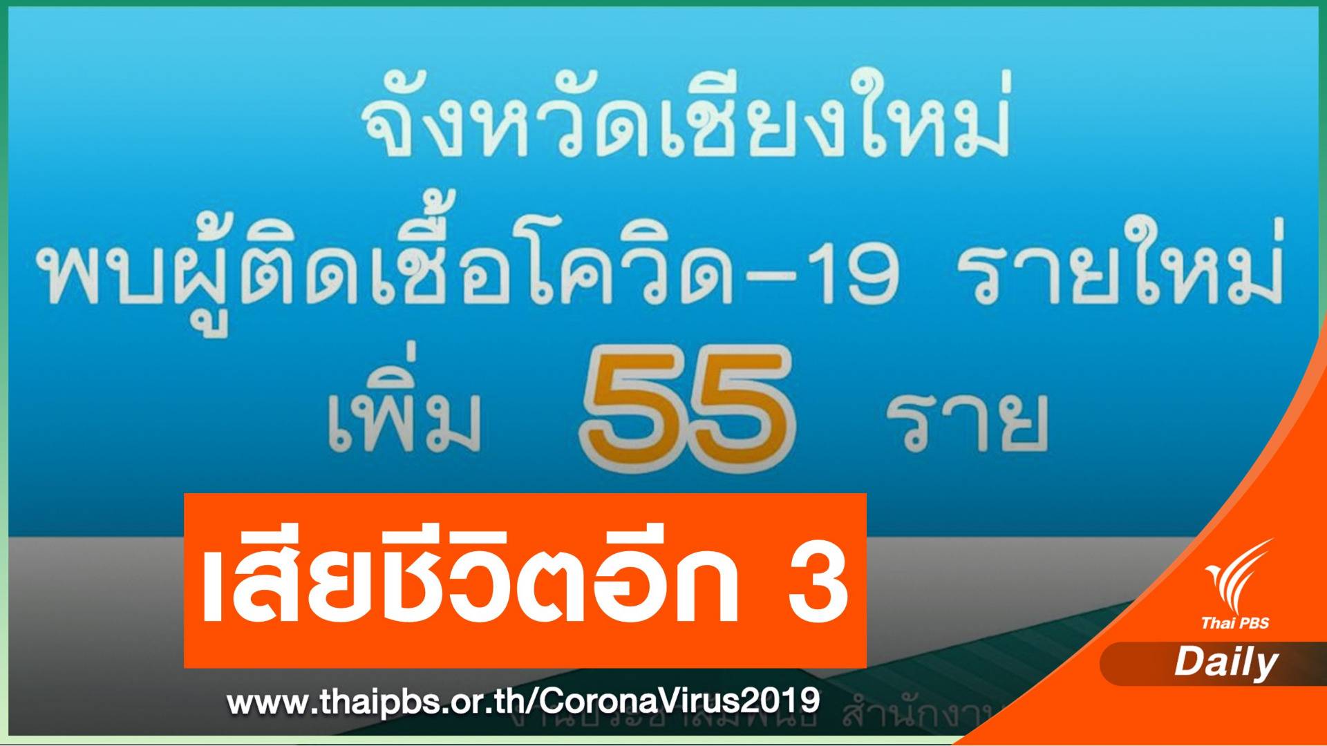 โควิด "เชียงใหม่" ติดเชื้อเพิ่ม 55 เสียชีวิตอีก 3 คน