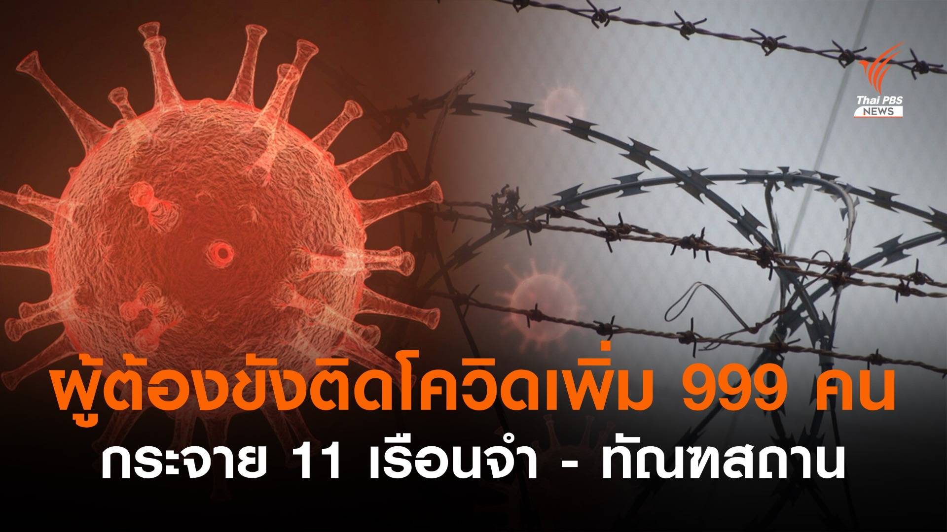 ผู้ต้องขังติดโควิดเพิ่ม 999 คน รักษาตัวอยู่ 13,534 คน