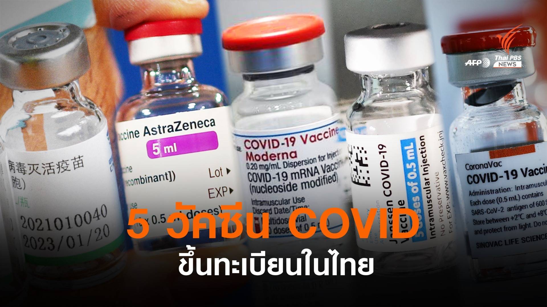 เปิด 5 วัคซีนป้องกัน COVID ที่ขึ้นทะเบียนในไทยแล้ว