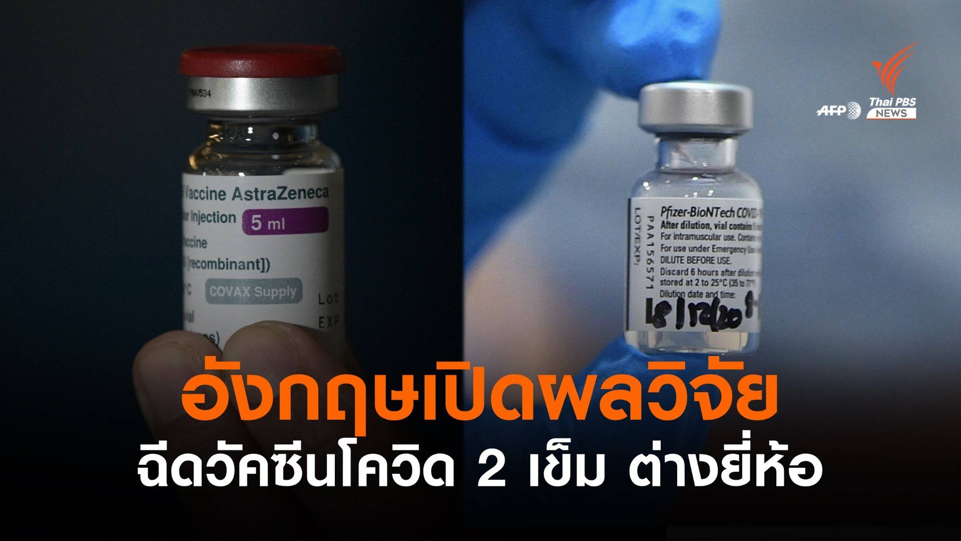 อังกฤษเปิดผลวิจัยกลุ่มอาสาสมัครฉีดวัคซีน 2 เข็ม ต่างยี่ห้อได้ผลดี