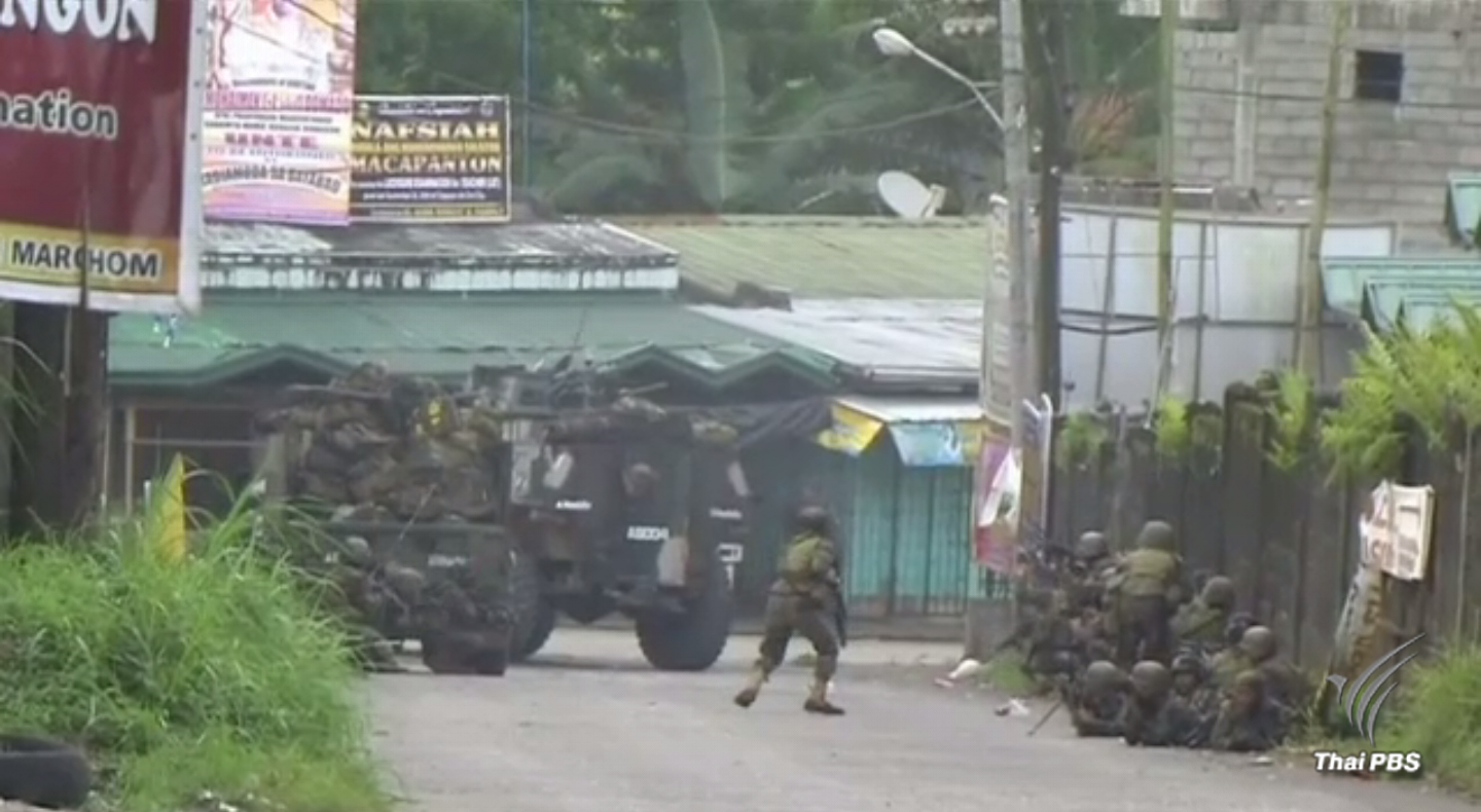 ทหารฟิลิปปินส์ยิงปะทะกลุ่มก่อการร้ายในมาราวี