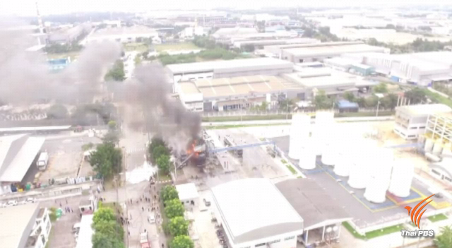 ผู้ว่าฯ กนอ.สั่งปิดโรงงานนาน 30 วัน หลังเกิดเหตุเพลิงไหม้รถบรรทุกน้ำมัน