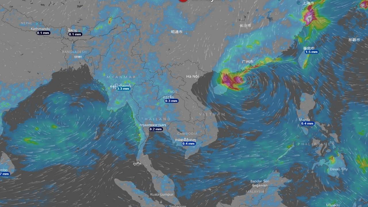 "ขนุน" แรงขึ้นเป็นไต้ฝุ่น ขึ้นเกาะไหหลำพรุ่งนี้ "กรุงเทพฯ-ภาคกลาง" กระทบแน่!