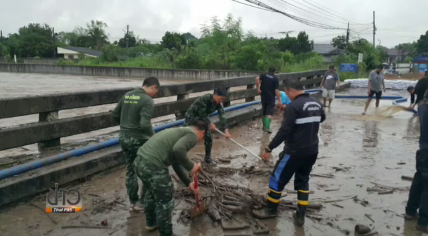 น้ำแม่ทาล้นตลิ่งท่วม อ.ป่าซาง จ.ลำพูน