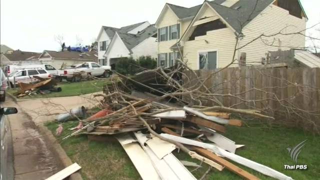 พายุทอร์นาโดถล่มสหรัฐฯ บ้านเรือนเสียหาย 30 หลัง 