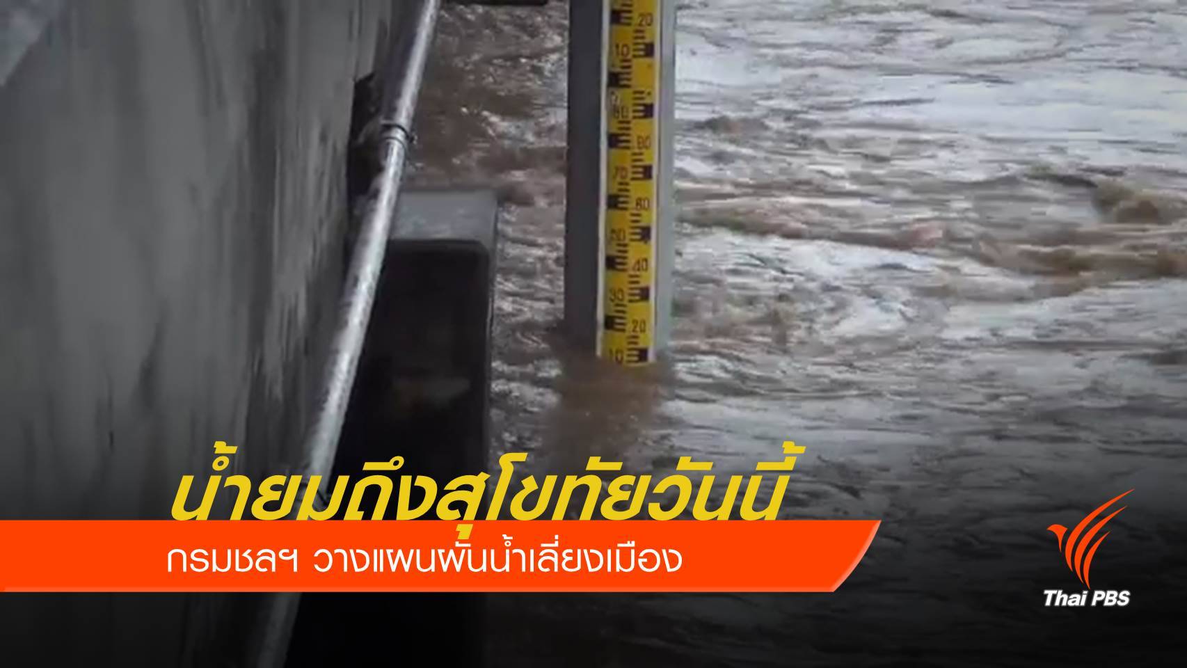 แม่น้ำยมสูง! ถึงเมืองสุโขทัยเย็นนี้