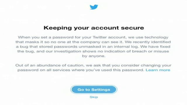 ทวิตเตอร์ ขอให้ผู้ใช้งานเปลี่ยน “รหัสผ่าน”