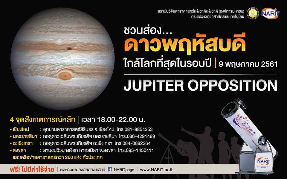 9 พ.ค. “ดาวพฤหัสบดี” ใกล้โลกที่สุดในรอบปี มองได้ด้วยตาเปล่า