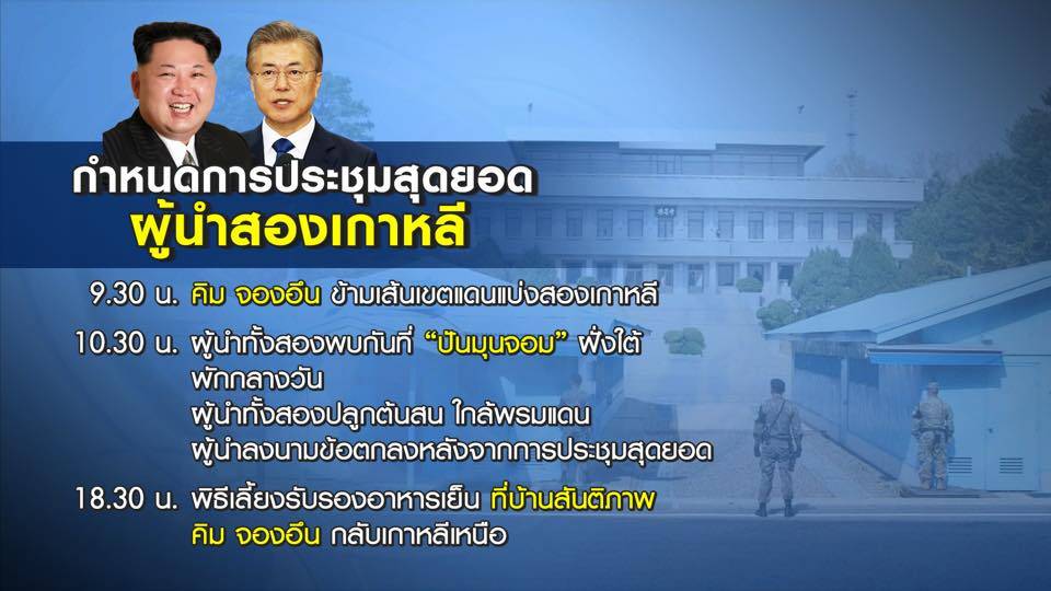 กำหนดการประชุมสุดยอดผู้นำสองเกาหลี