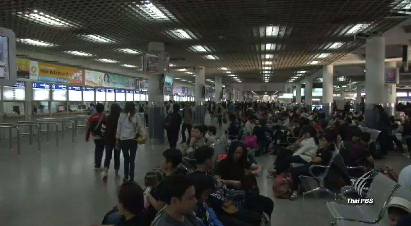 สถานีขนส่งหมอชิต 2 เริ่มหนาแน่น ประชาชนเดินทางออกต่างจังหวัดคึกคัก