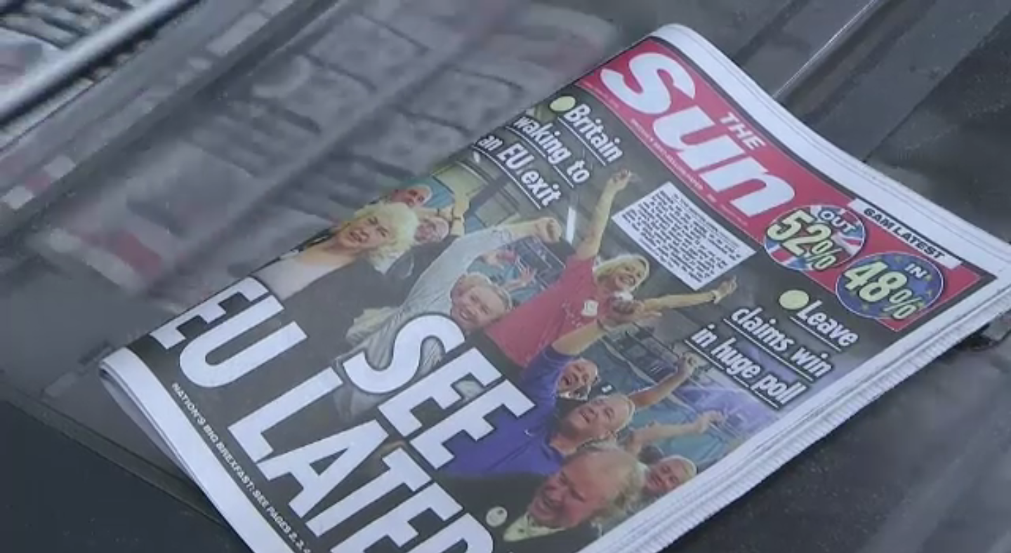 ผลประชามติออกจากสหภาพยุโรปยึดพื้นที่สื่ออังกฤษ