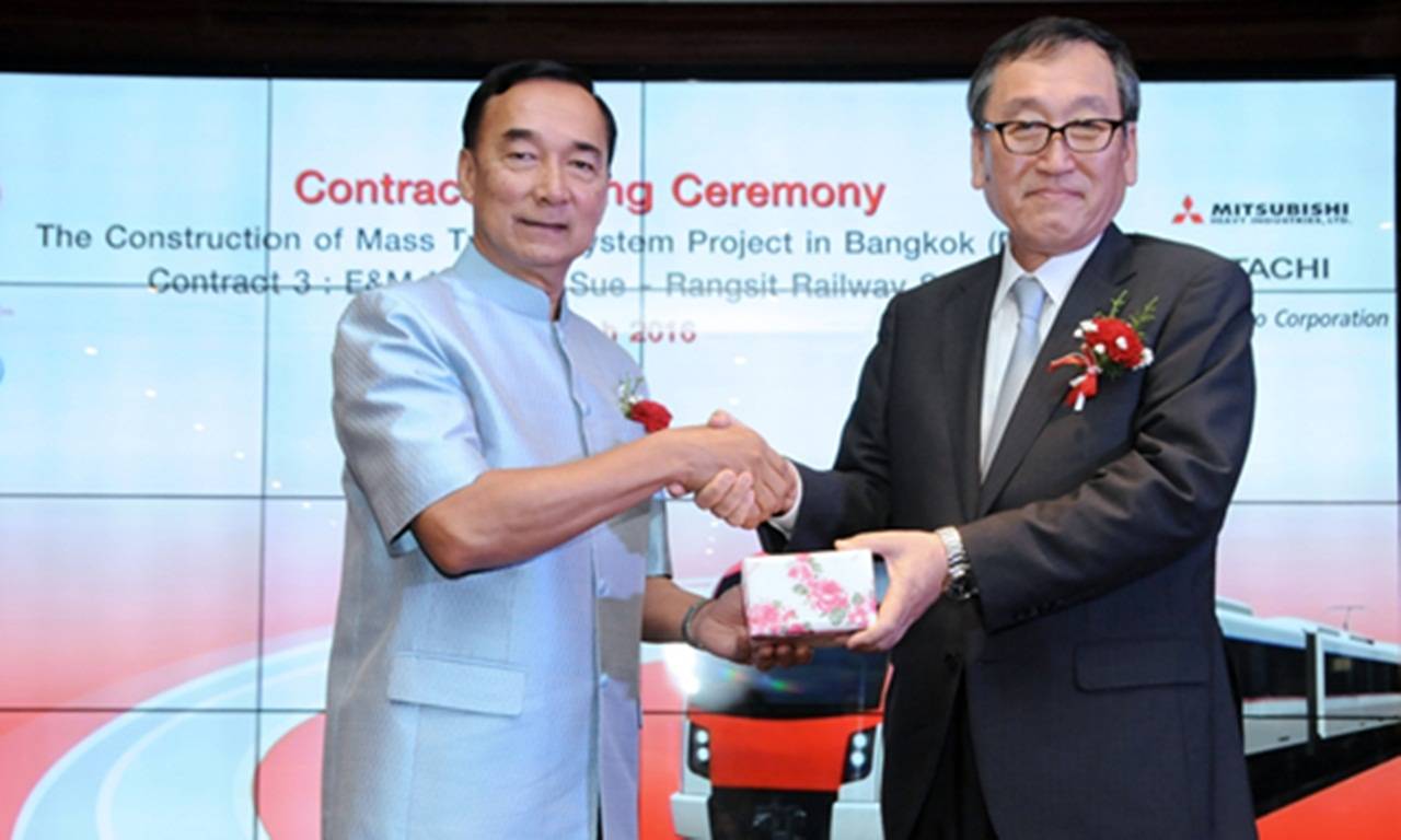 ก.คมนาคมลงนามร่วมเอกชนญี่ปุ่นโครงการรถไฟสายสีแดง