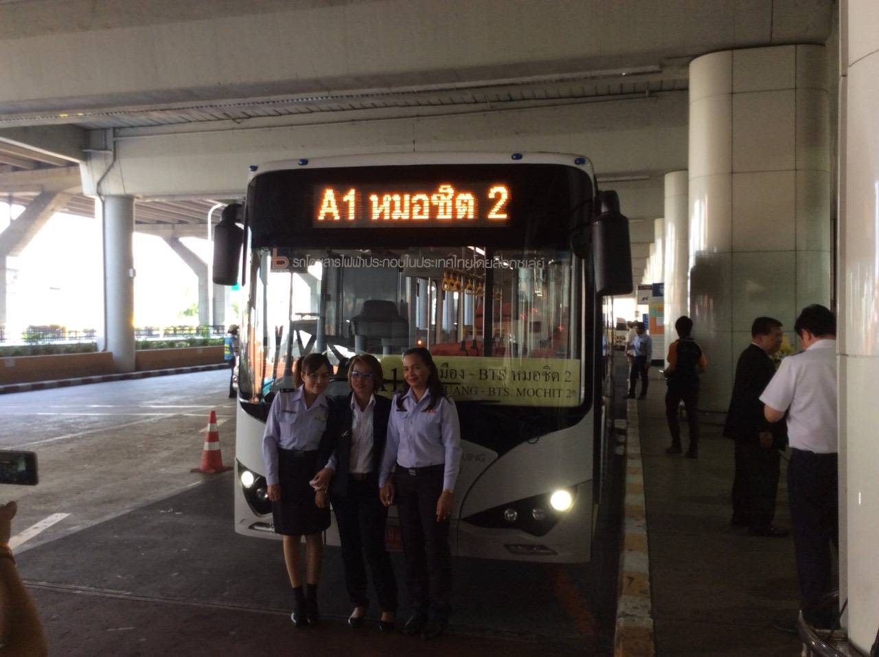 ขสมก.เปิดทดลองใช้รถเมล์ไฟฟ้าเส้นทาง "สนามบินดอนเมือง-หมอชิต 2"