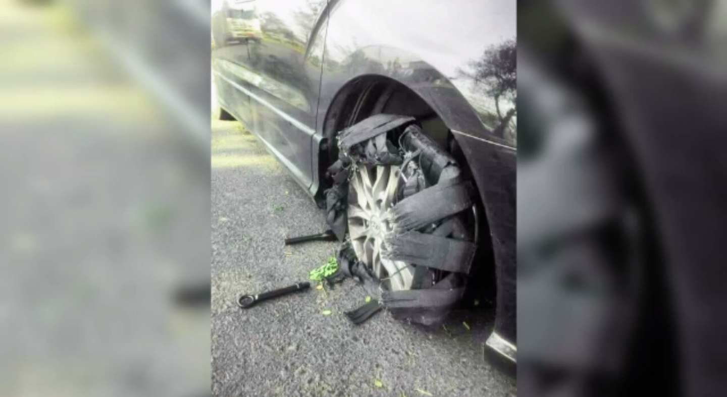 กรมทางหลวงยืนยันไม่มีเหตุยางรถระเบิดจากน็อตปักกรวยยางใน จ.ประจวบฯ