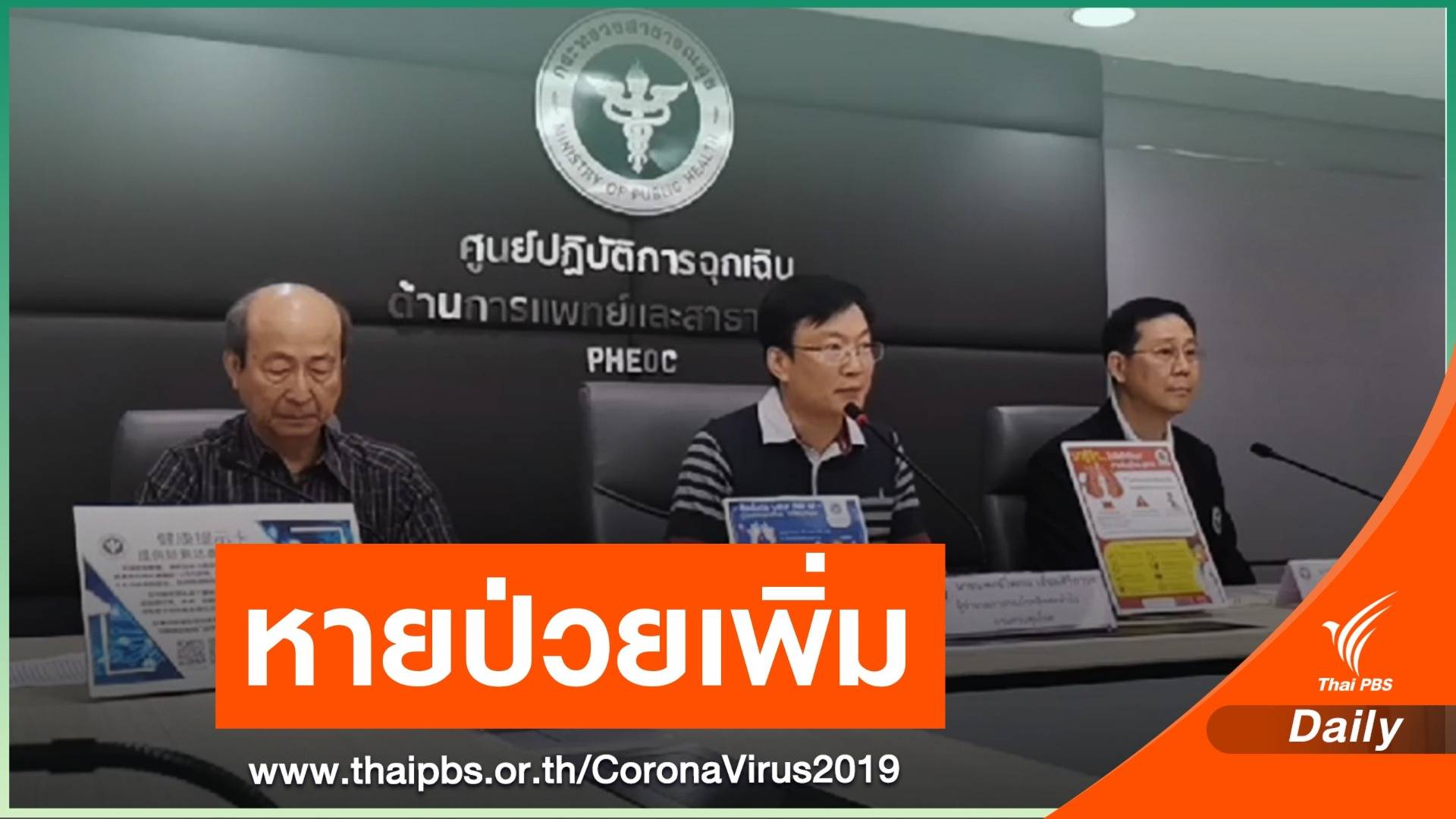 สธ. เผยผู้ป่วยติดเชื้อไวรัสโคโรนาฯ หายป่วยเพิ่ม 1 คน