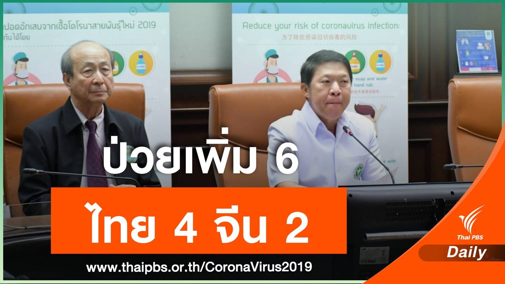 ไทยพบผู้ป่วยติดเชื้อไวรัสโคโรนาเพิ่มอีก 6 คน