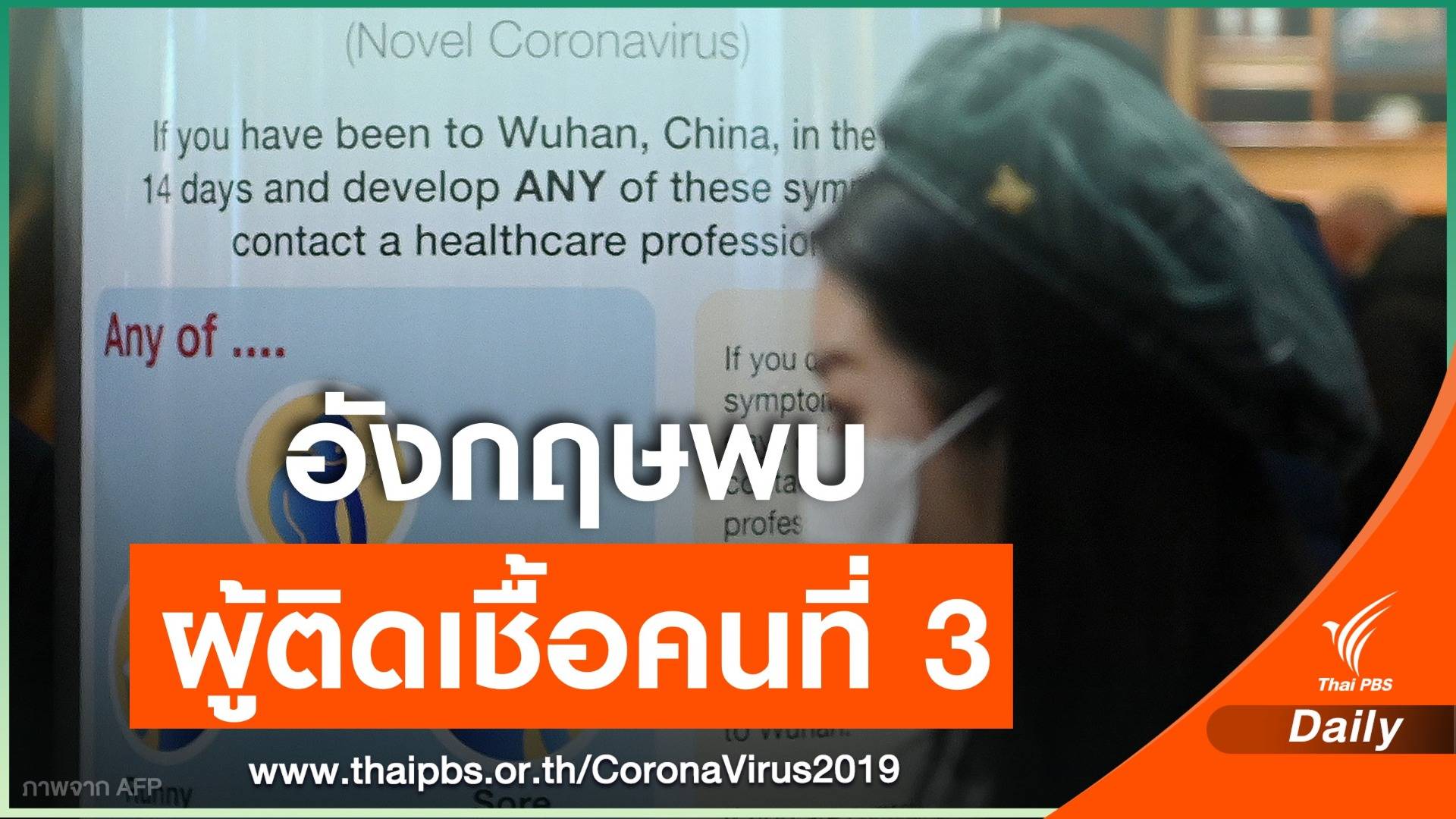 อังกฤษพบผู้ติดเชื้อโคโรนาคนที่ 3 หลังเดินทางกลับจากสิงคโปร์