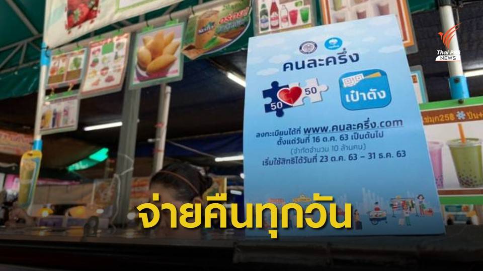 ข่าวดี! คลังใจป้ำ โอนจ่ายคนละครึ่ง "ร้านค้า" ทุกวันเริ่ม 14 พ.ย.นี้ 