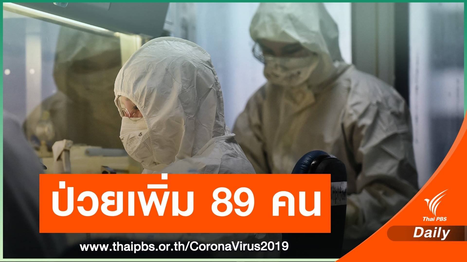 ด่วน! ตัวเลขป่วย COVID-19 วันเดียวเพิ่ม 89 คน