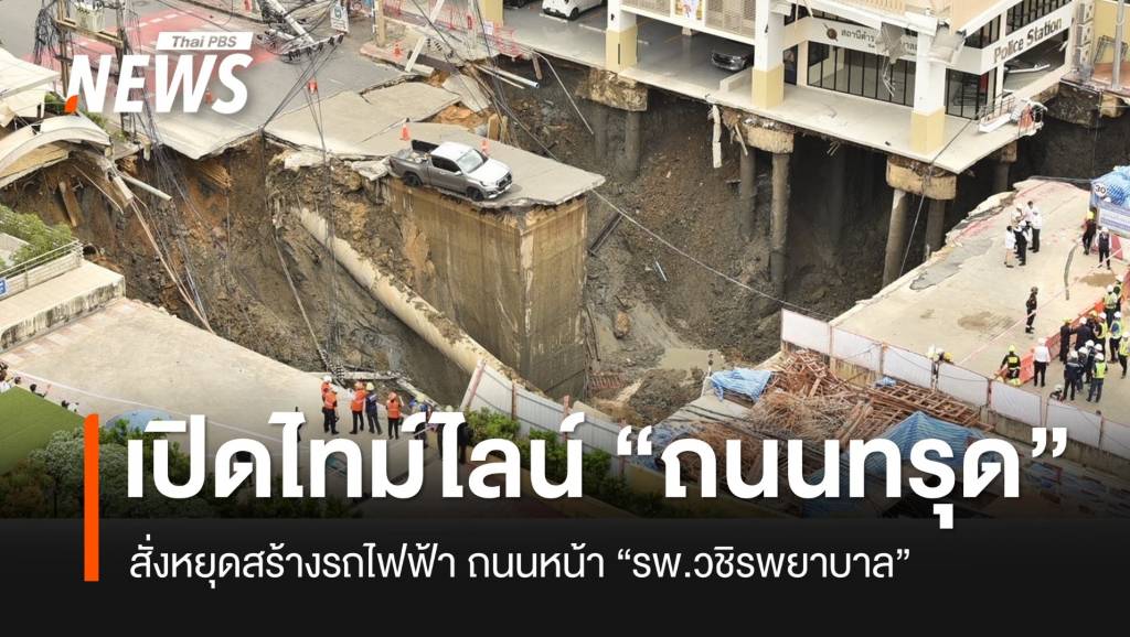 เปิดไทม์ไลน์ "ถนนทรุดตัว" กลายเป็นหลุมยักษ์ หน้า รพ.วชิรพยาบาล | Thai PBS News ข่าวไทยพีบีเอส